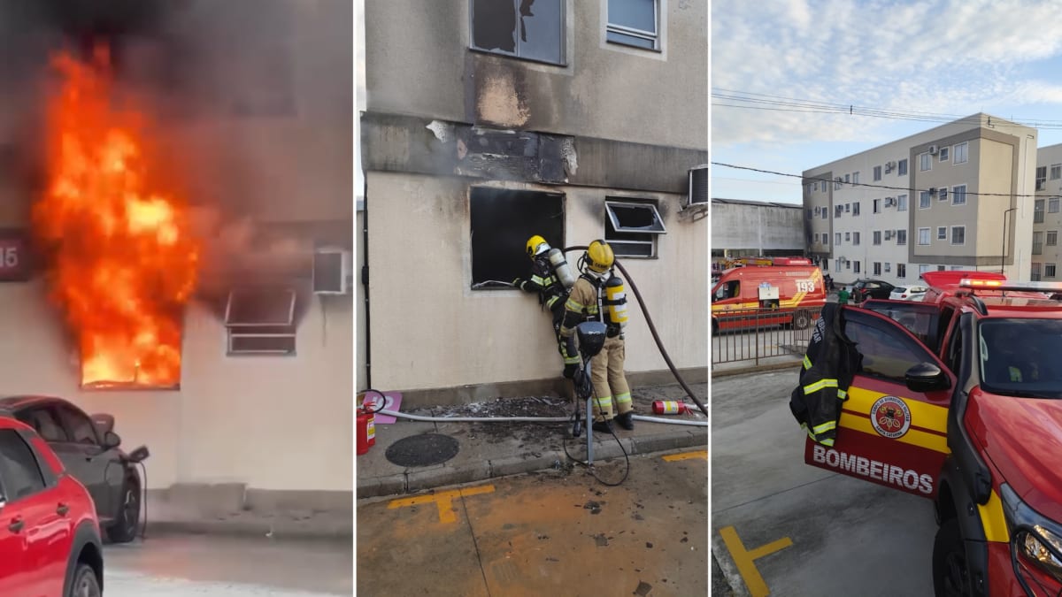 Incêndio em apartamento no térreo assusta moradores em São José