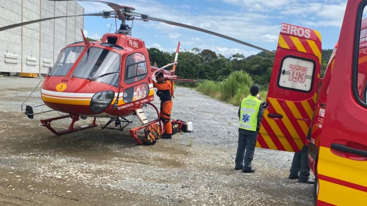 Trabalhador sobrevive a queda de 10 metros em São Francisco do Sul