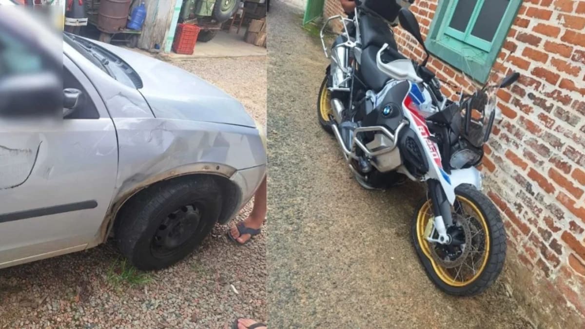 Motociclista fica ferido em colisão entre moto e carro em Ibirama