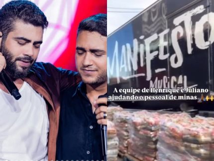 Henrique e Juliano enviam carreta com doações para vítimas das chuvas em Minas Gerais