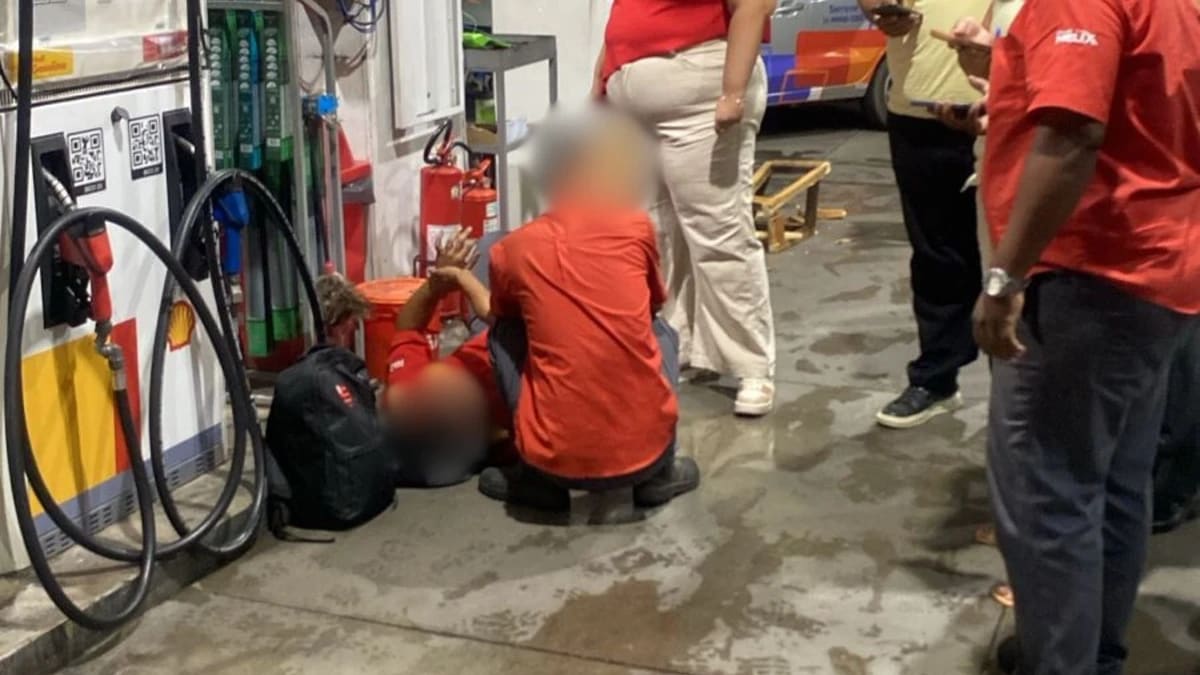 Frentista é atropelado em posto de combustíveis no bairro Aquidaban