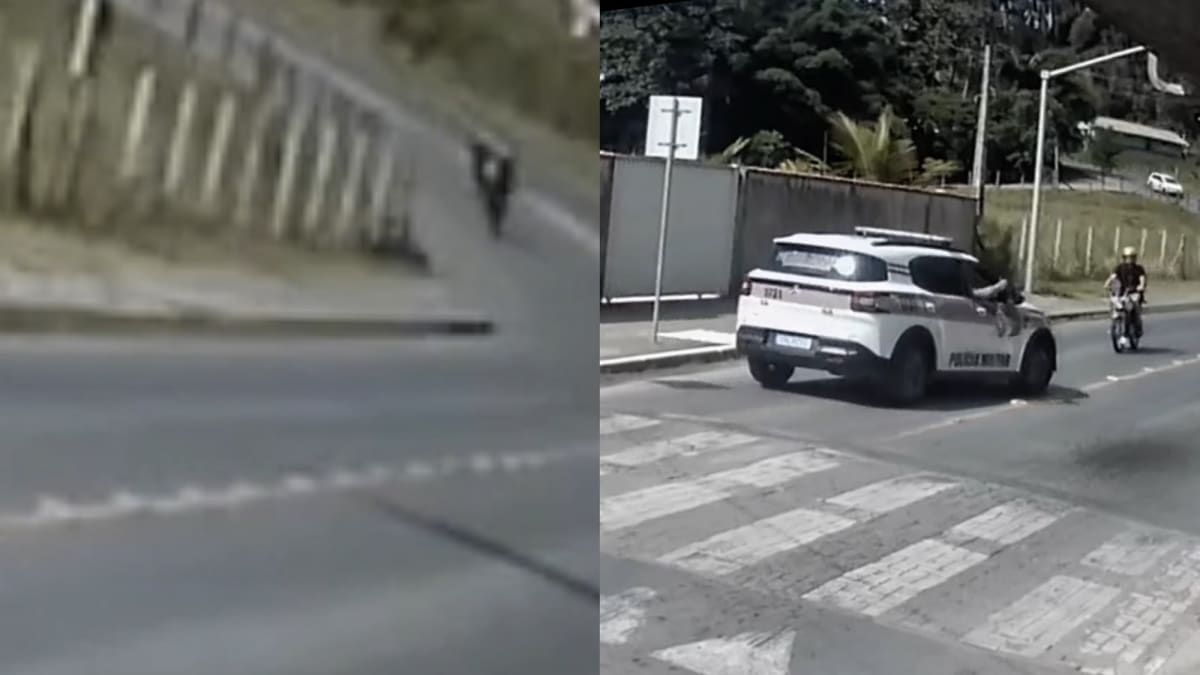 Motociclista é surpreendido por viatura da PM durante manobra em Navegantes