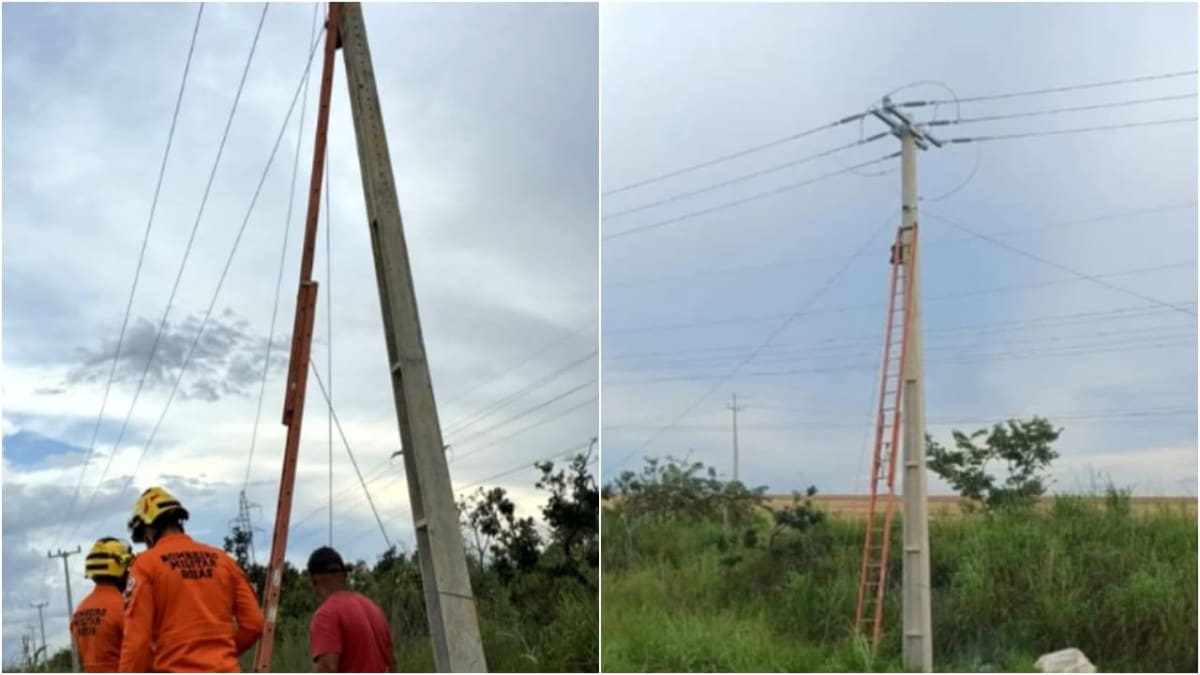Trabalhador morre após choque elétrico durante manutenção em rede de internet em Cristalina