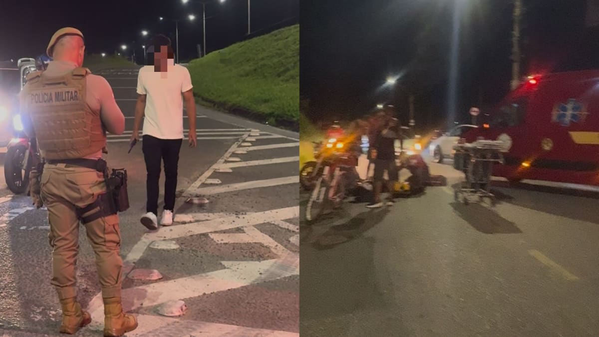 Motorista embriagado é preso após acidente envolvendo carro, motocicleta e ônibus em Penha