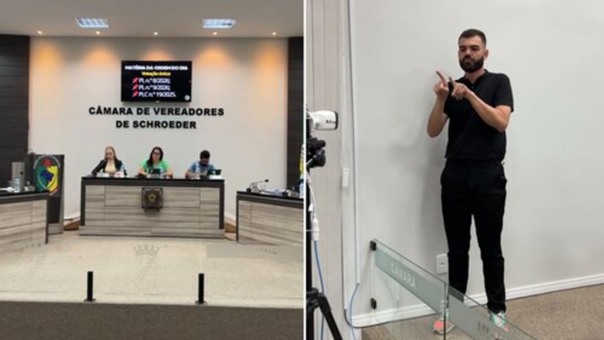 Câmara de Schroeder adota intérprete de Libras em todas as sessões para ampliar acessibilidade