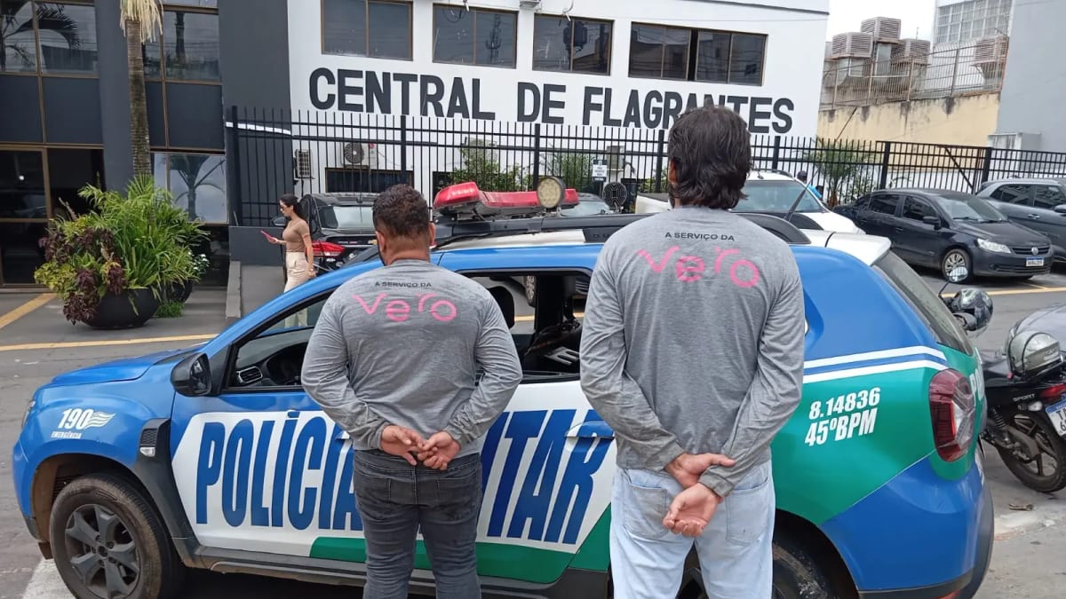 PM prende dois homens suspeitos de furtar cabos de telefonia em Aparecida de Goiânia
