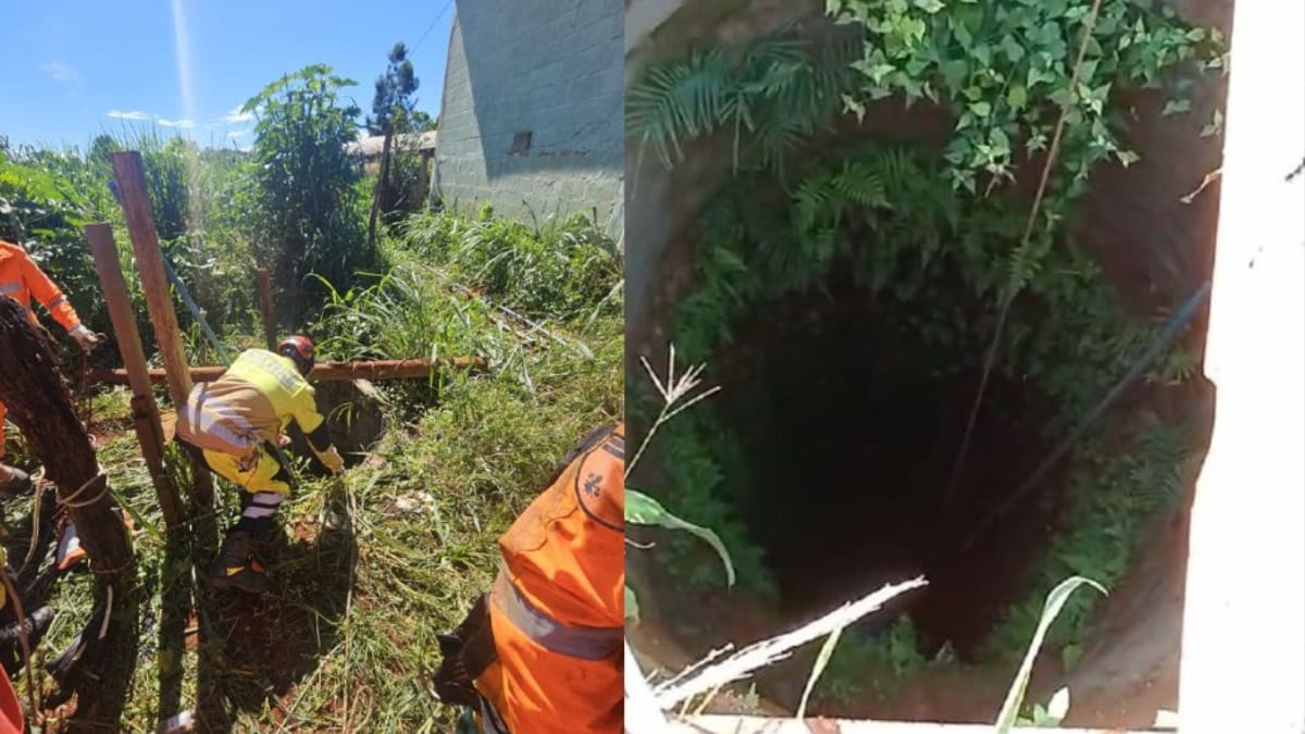 Homem é resgatado após cair em poço de 20 metros em Mário Campos