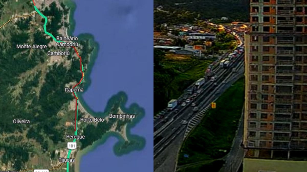 BR-101 registra 15 km de congestionamento no sentido Sul no Litoral Norte de SC