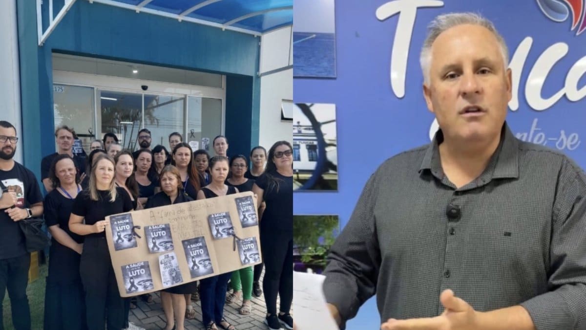 Servidores da saúde protestam após anúncio de pente-fino em atestados em Tijucas