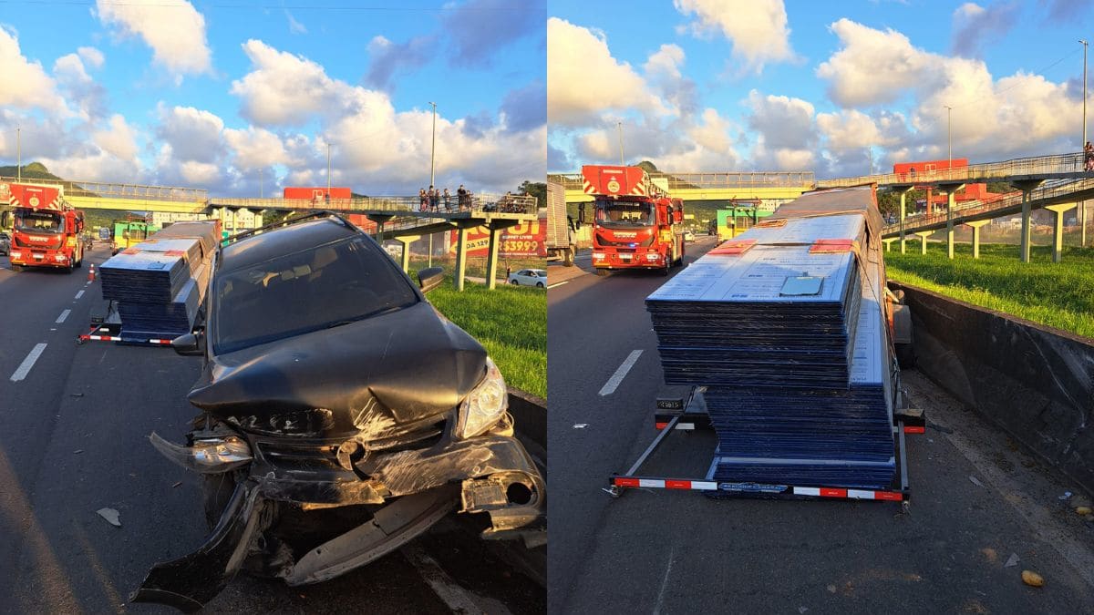 Ciclista morre após ser atingido por carga na BR-101 em Balneário Camboriú