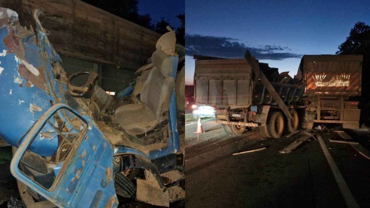 Caminhoneiro morre após colisão com carreta na BR-050 em Araguari