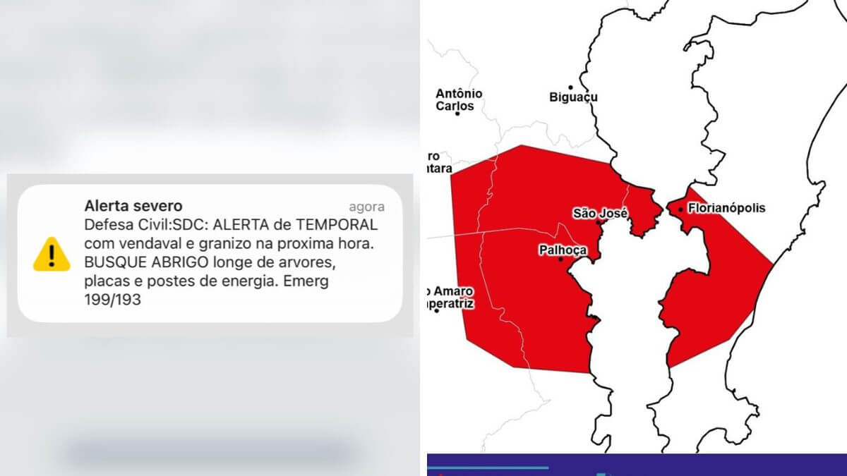 Defesa Civil emite alerta máximo para temporal na Grande Florianópolis