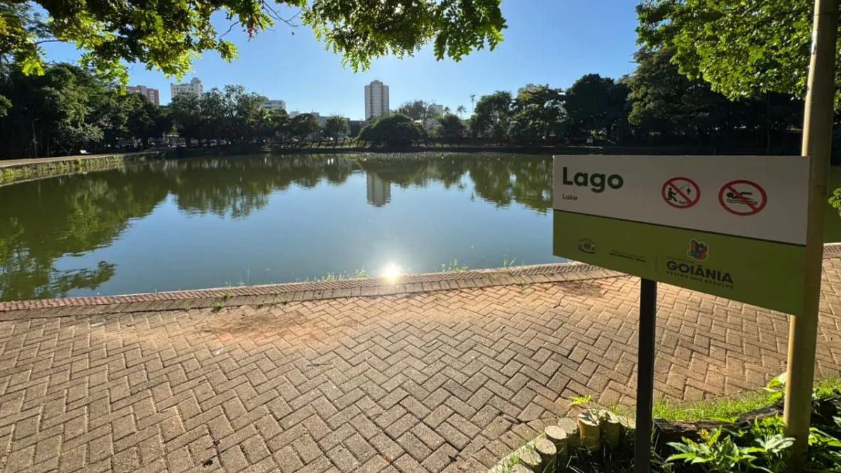 Prefeitura de Goiânia alerta sobre proibição e riscos de nadar em lagos de parques