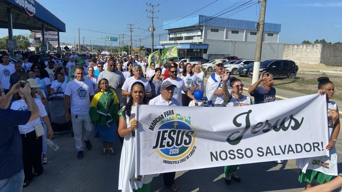 Marcha para Jesus 2026 reúne fiéis em Morro da Fumaça