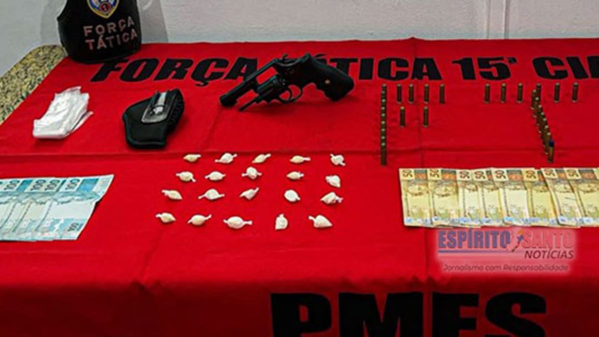 Força Tática apreende arma, drogas e dinheiro em Muqui