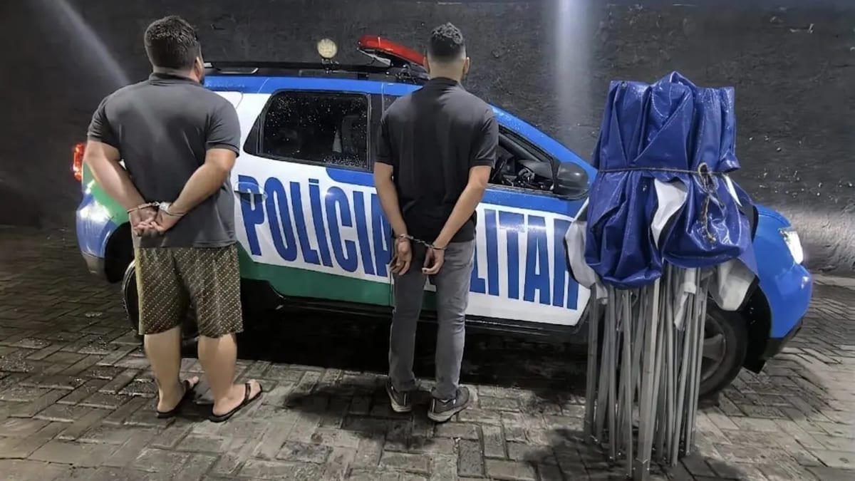 Dupla é presa por furtar tenda em Aparecida de Goiânia