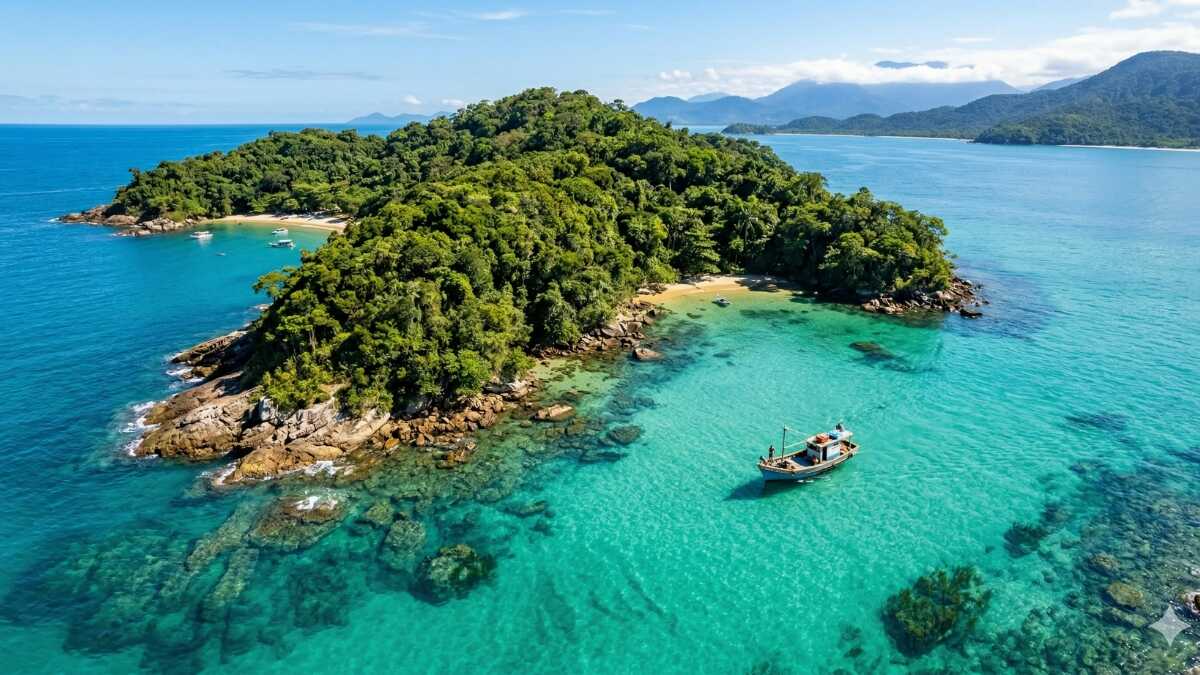 Ilha das Couves, em Ubatuba, é refúgio exclusivo com águas cristalinas no Litoral Norte de SP