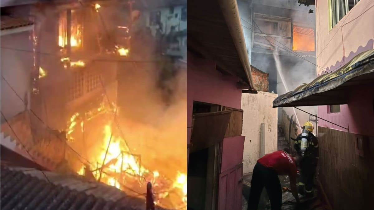 Incêndio destrói residências na Comunidade do Horácio em Florianópolis