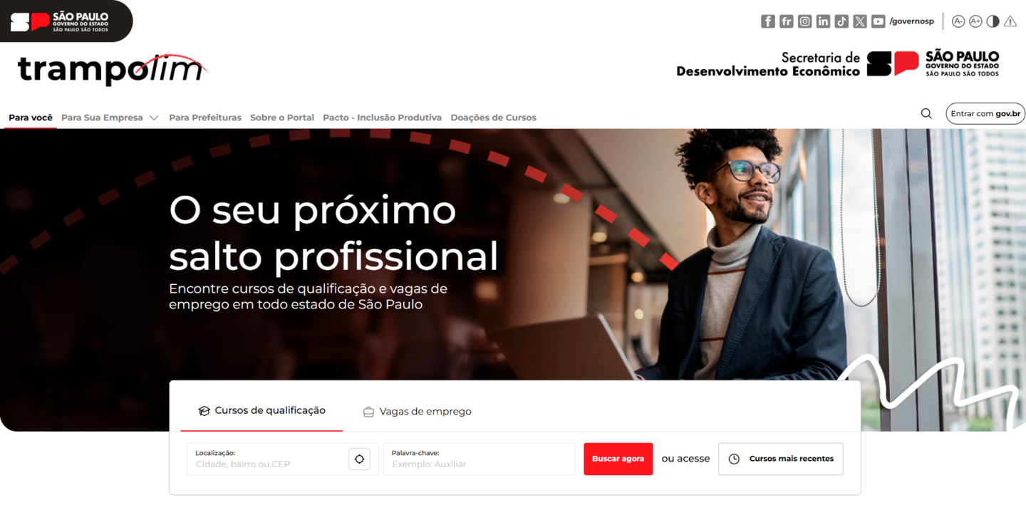 Programa Trampolim oferece 399 vagas em cursos profissionalizantes gratuitos na Baixada Santista