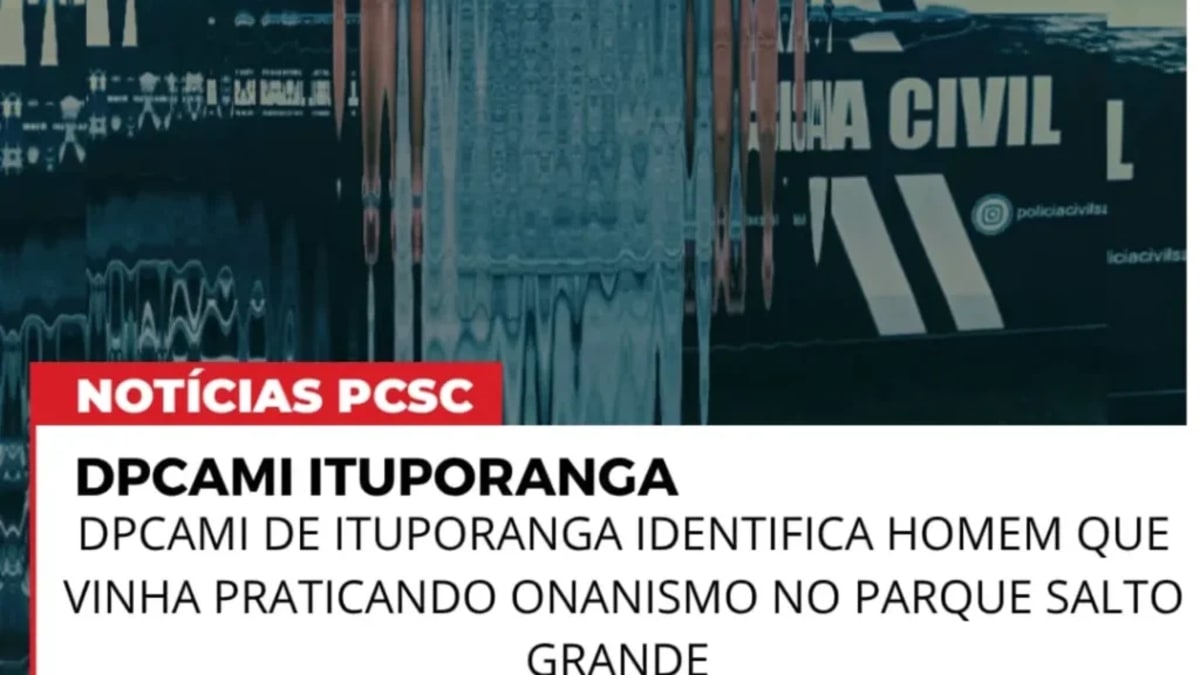 Homem é identificado por ato obsceno em parque frequentado por famílias em Ituporanga