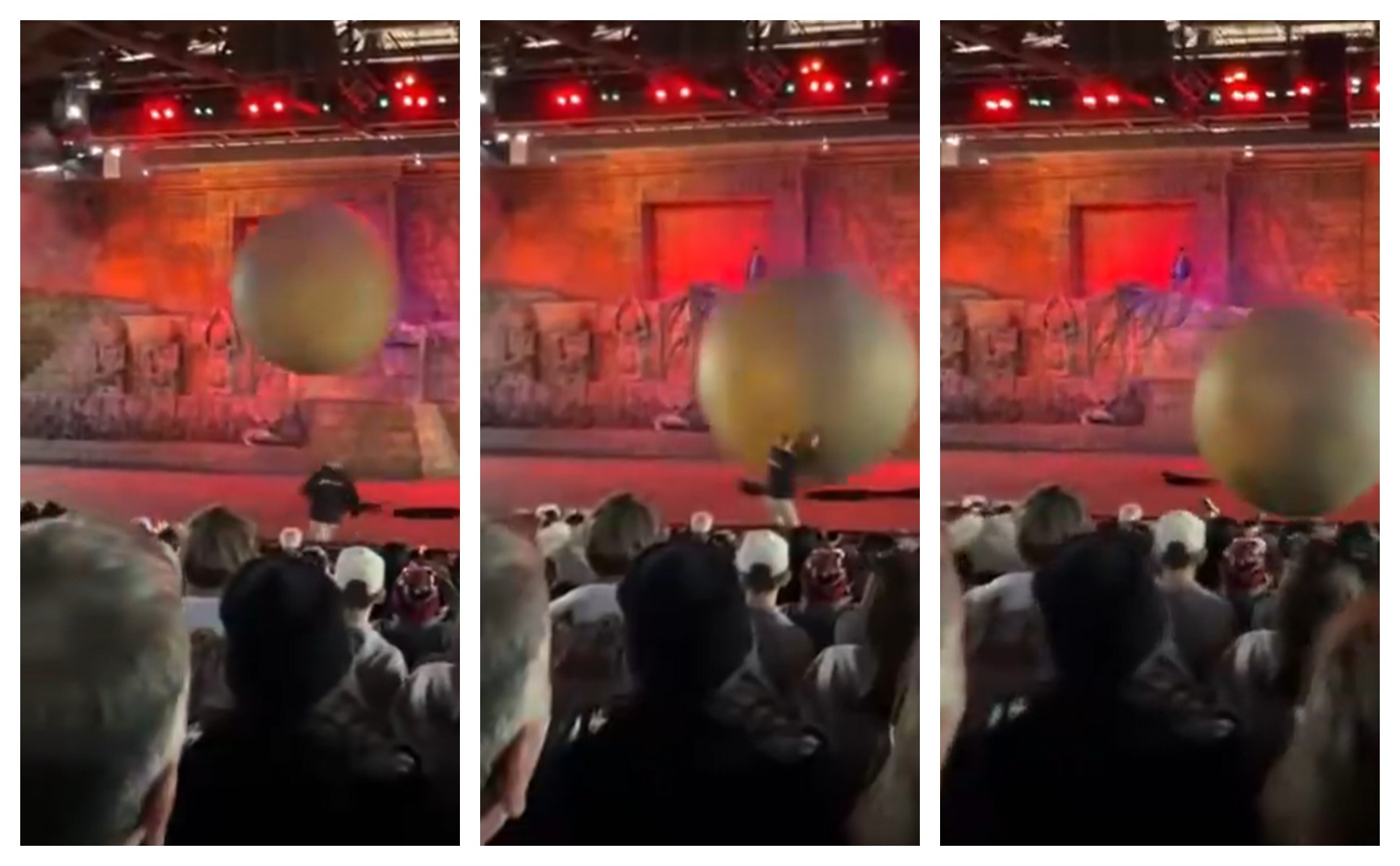 Funcionário do Walt Disney World impede avanço de bola de borracha durante espetáculo ao vivo