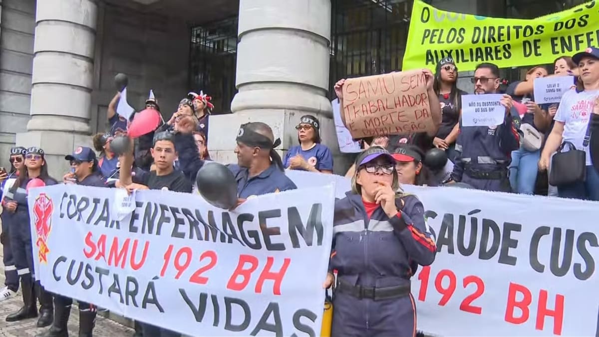 Profissionais do Samu de Belo Horizonte fazem paralisação emergencial contra cortes