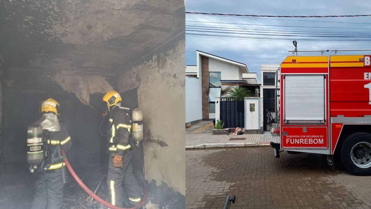 Casa pega fogo após vela cair sobre colchão em Tijucas