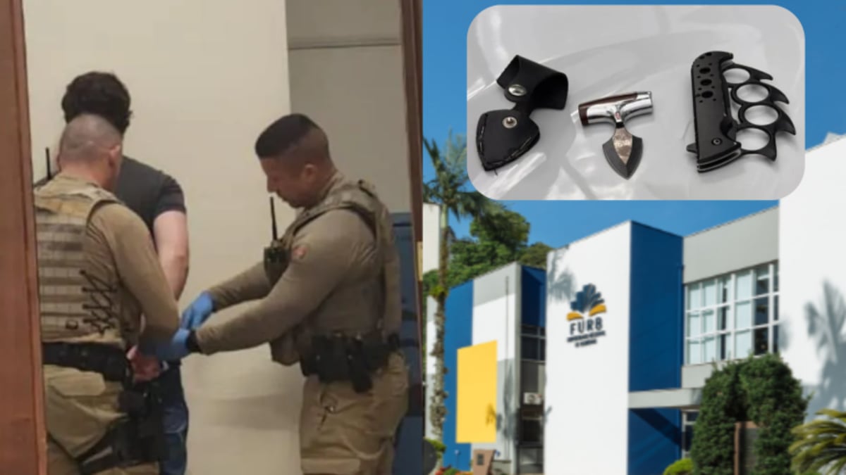 Palestrante esfaqueia participante durante feira de informática na Furb, em Blumenau