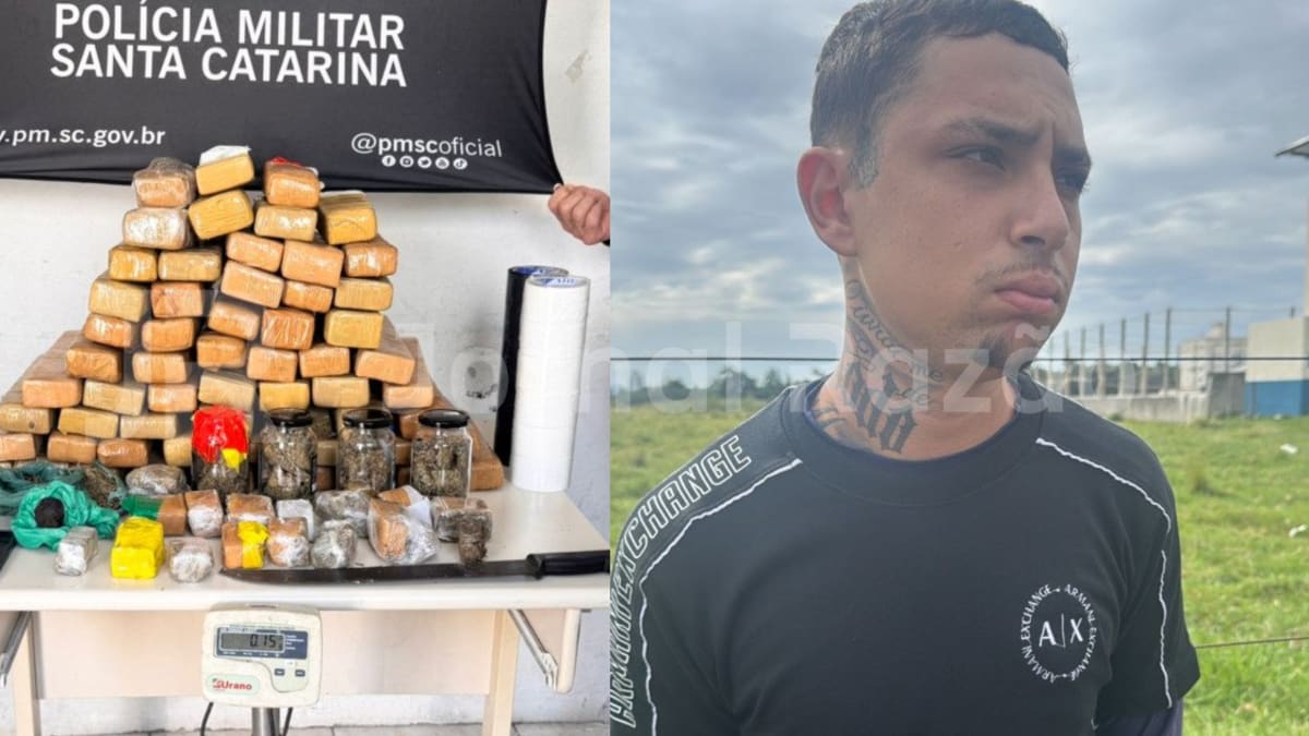 Polícia Militar apreende 46 kg de maconha em casa usada como depósito em Palhoça