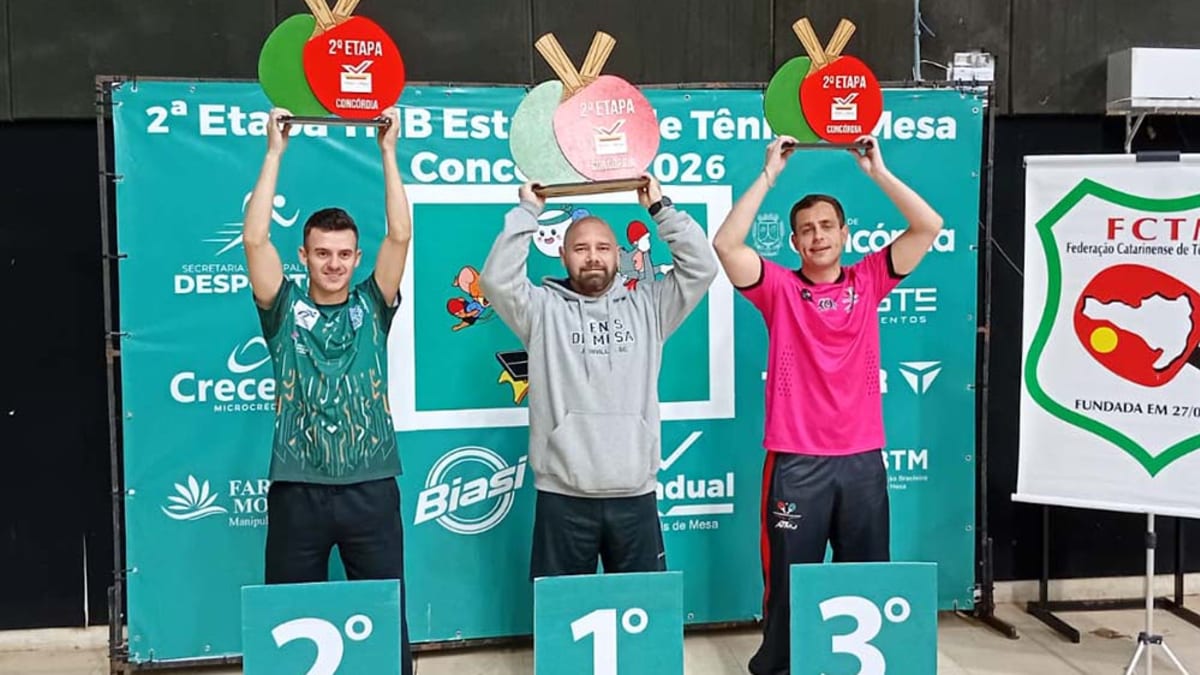 Associação de Tênis de Mesa Jaraguaense conquista terceiro lugar no Campeonato Catarinense