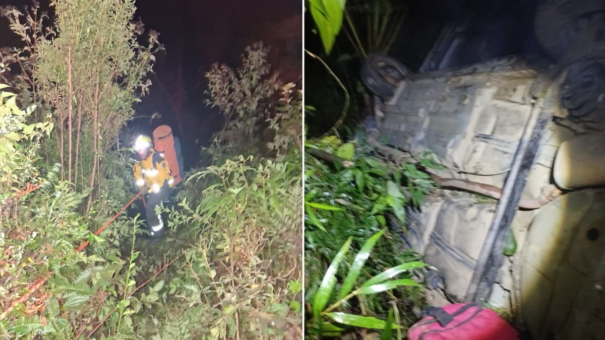 Carro cai em ribanceira na BR-282 e deixa mulher ferida em Rancho Queimado