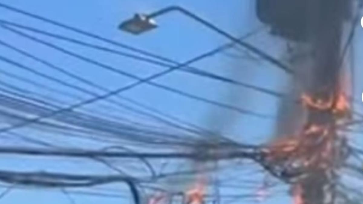 Incêndio em transformador de energia é controlado no bairro João Paulo, em Florianópolis