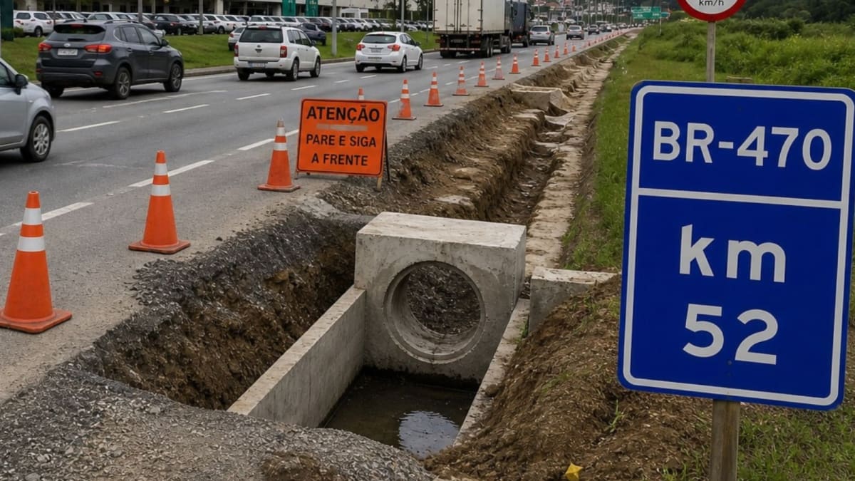 Obras na BR-470 em Blumenau começam nesta terça e seguem até sexta-feira