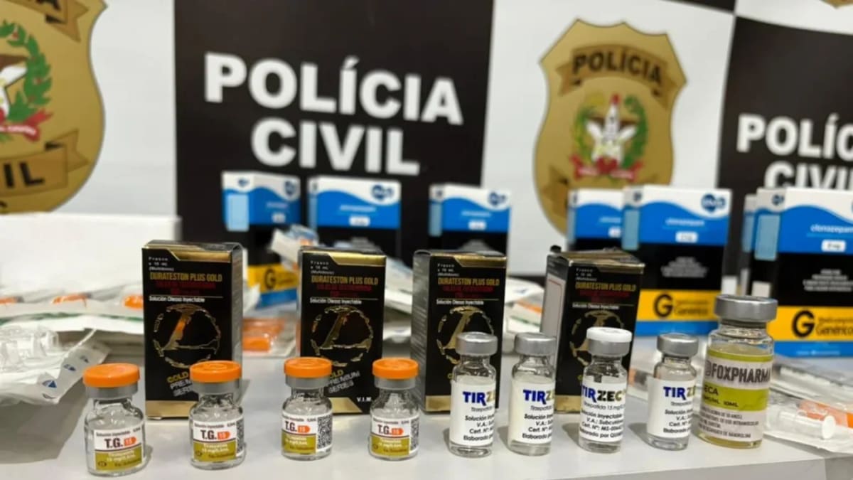 Polícia Civil prende três homens por venda ilegal de anabolizantes e tizerpatida em Gaspar