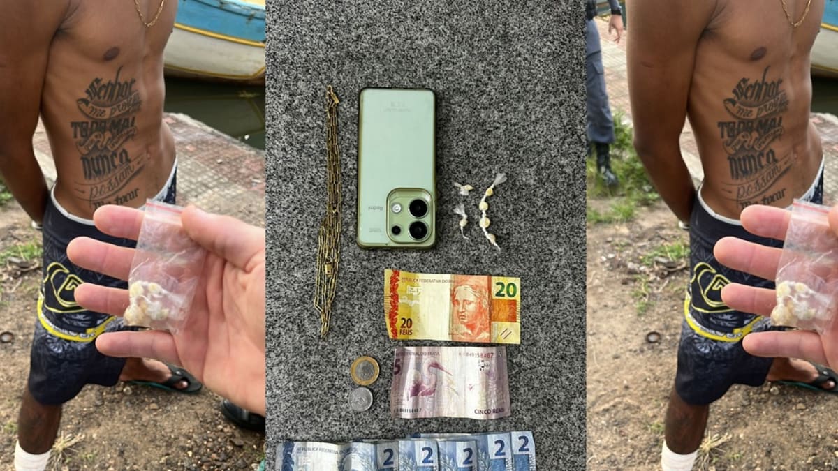 PM apreende suspeito de tráfico de drogas durante ação no Porto dos Pescadores, em Piúma