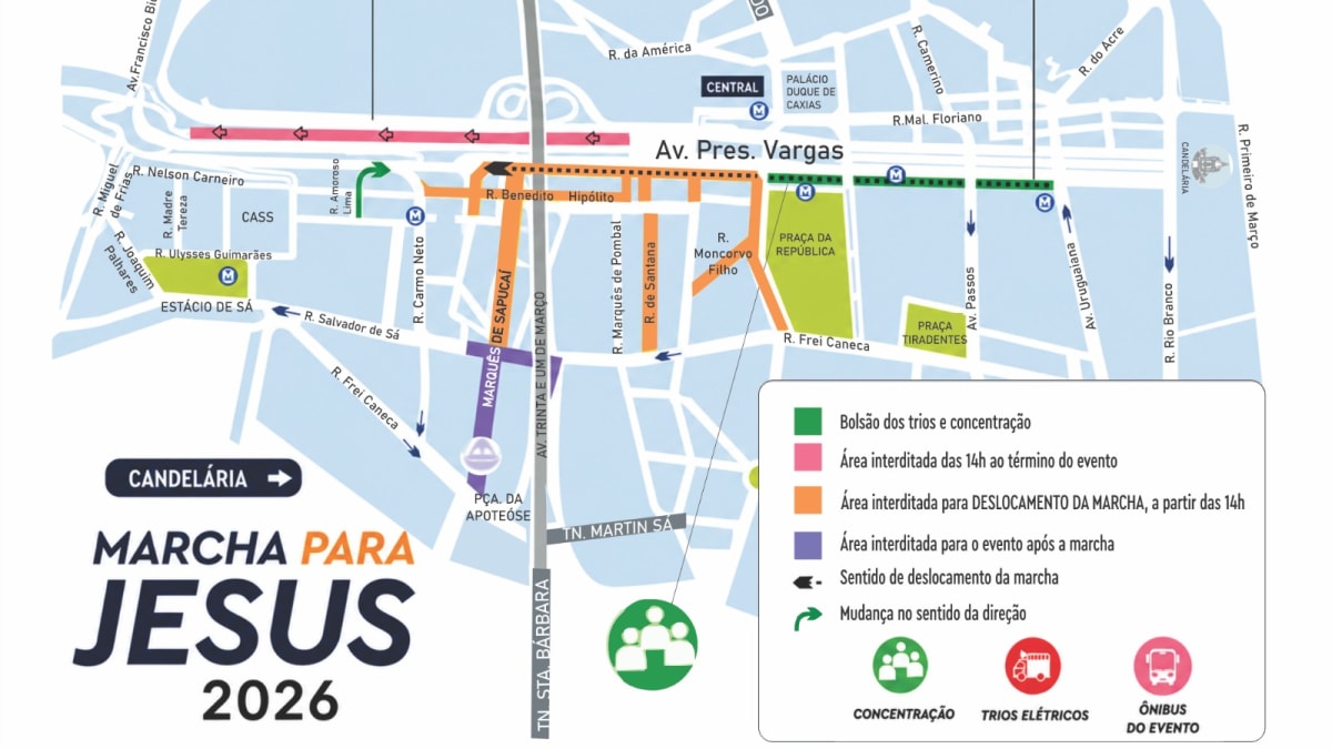 Prefeitura do Rio prepara operação especial para 19ª Marcha para Jesus na Praça da Apoteose