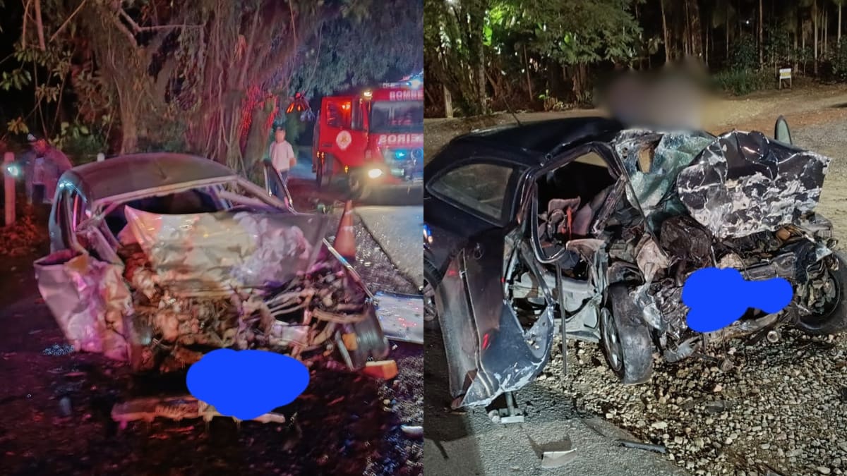 Colisão entre veículos deixa um morto e dois feridos graves em rodovia de Santa Catarina