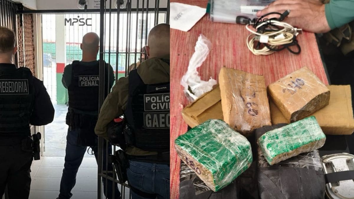 Homem é preso com quase 3 quilos de maconha e materiais para tráfico durante operação em presídio de Santa Catarina