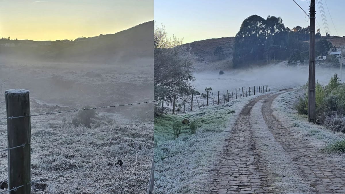 Frio intenso e temporais marcam o clima no Sul e Sudeste do Brasil