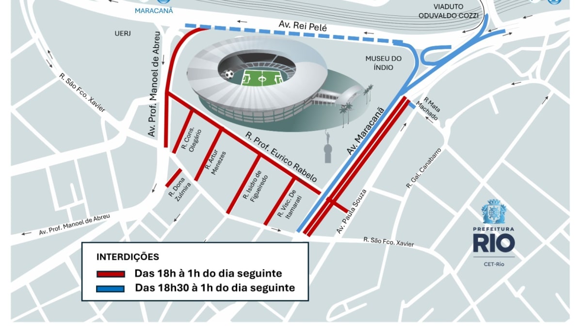 CET-Rio monta operação especial para jogo entre Flamengo e Palmeiras no Maracanã