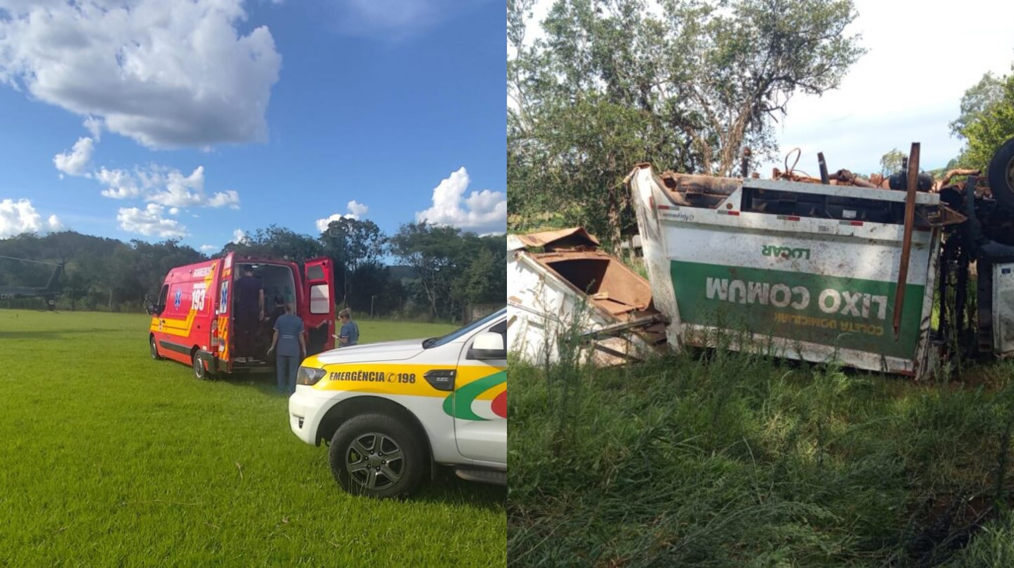 Caminhão capota na SC-161 e motorista fica gravemente ferido no Oeste de SC