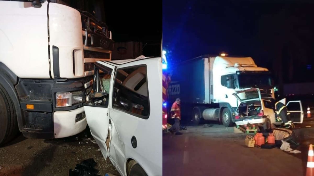 Colisão entre carro e carreta deixa motorista gravemente ferido em Concórdia
