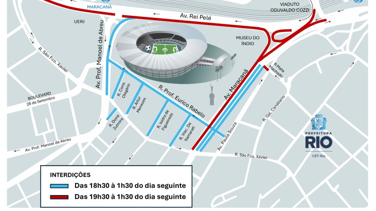CET-Rio inicia operação especial para partida no Maracanã com restrições e orientações no trânsito