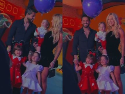Virginia e Zé Felipe chegam juntos à festa de Maria Alice