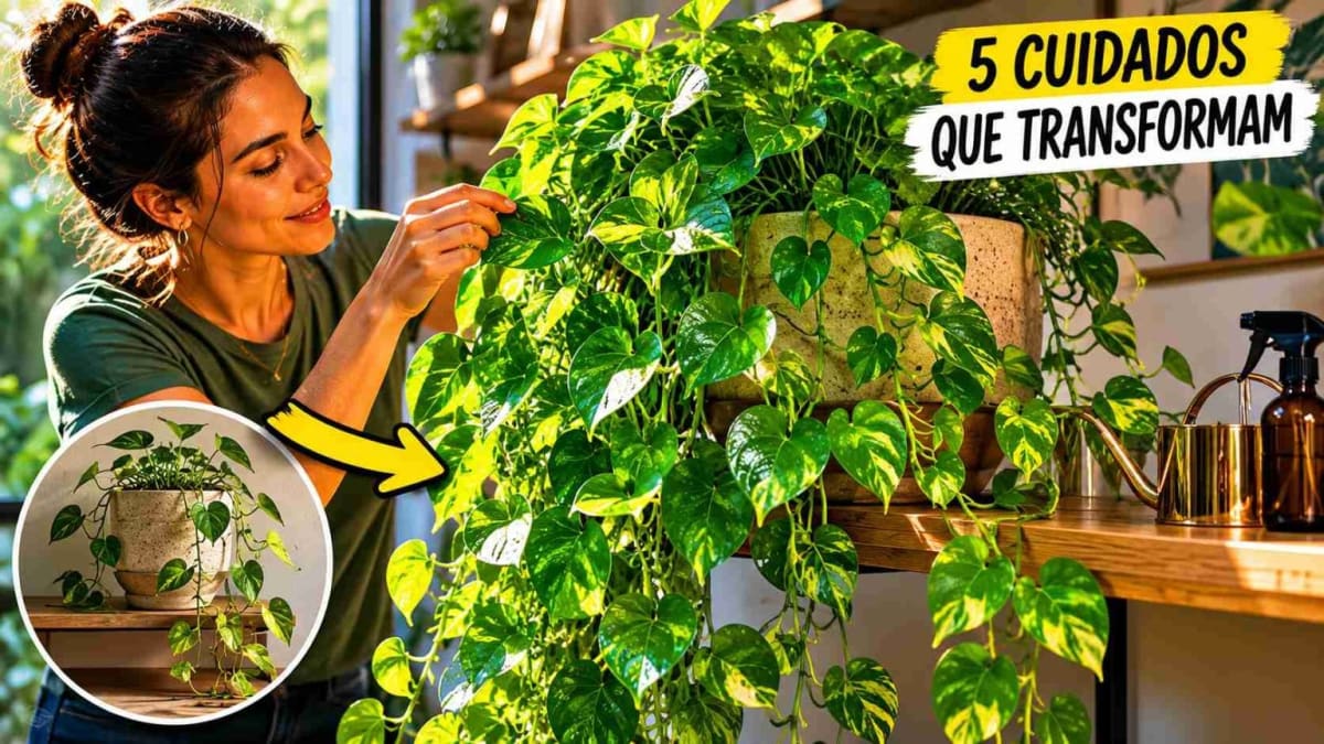Cuidados simples garantem crescimento saudável e volumoso da planta jiboia em ambientes internos