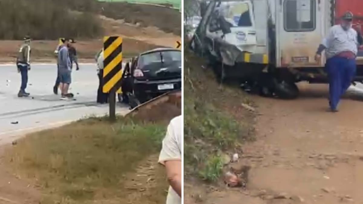 Acidente entre carro e caminhão deixa homem ferido na BR-040 próximo a Congonhas