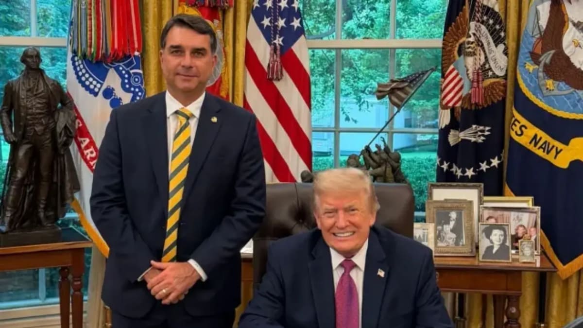 Visita de Flávio Bolsonaro a Trump reforça prestígio político e ofusca escândalo com Daniel Vorcaro