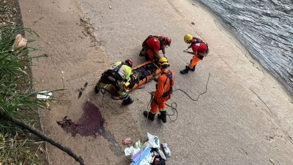 Homem cai no Ribeirão Arrudas e é resgatado na Região Leste de Belo Horizonte