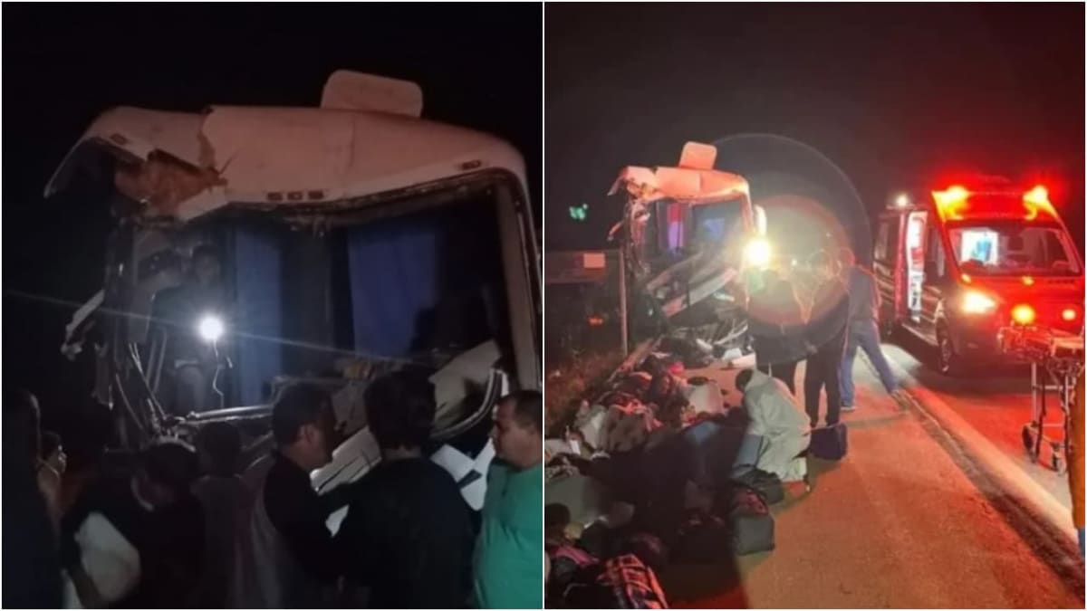Acidente com ônibus de equipe de handebol deixa feridos na BR-060, em Goiás