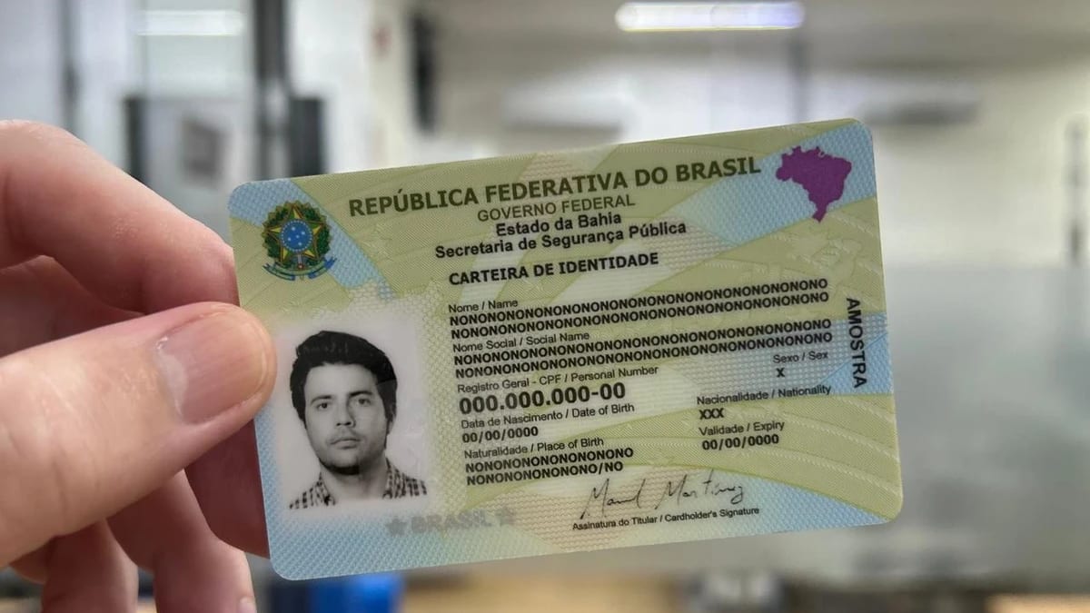 Baianos já podem emitir versão inédita da nova carteira de identidade por r$ 91,72